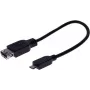 Cabo adaptador Micro USB OTG EXERTIS CONNECT, USB-A fêmea para Micro-B macho, 0,15 m, preto 532416