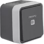 Interruptor de comutação para aquecimento saliente Hager WNC016 com identificação de aquecimento, IP55, cinzento
