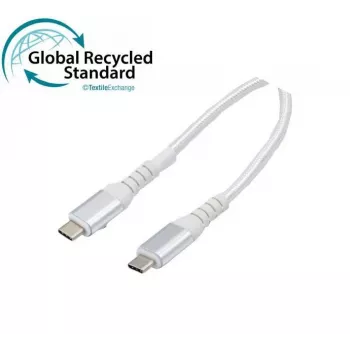Exertis Connect Cabo USB 3.2 Gen 2, 100W, USB-C para USB-C, GRS, branco, 1,0m (532558)