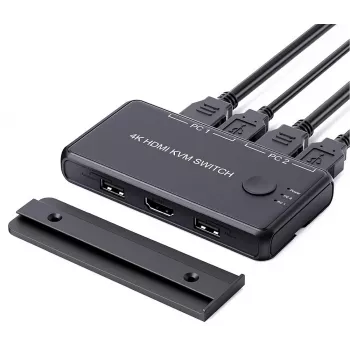 Exertis Connect Comutador KVM mini, 2 portas, HDMI / USB (060182)