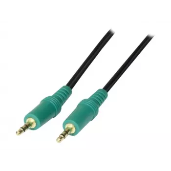 TECLINE Cabo de áudio, jack estéreo 3,5 mm macho para macho, 5,0 m, preto 108897