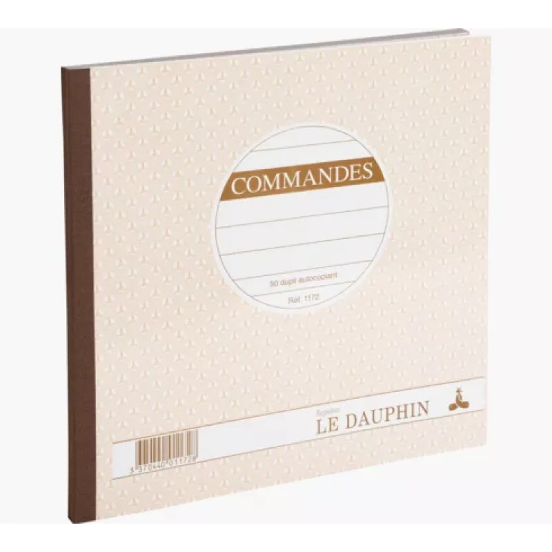 Le Dauphin Manifold Commandes Bloco de formulários de encomenda, 210 x 210 mm, 2 partes autocopiativas, 50 conjuntos, branco/amarelo (1172D)