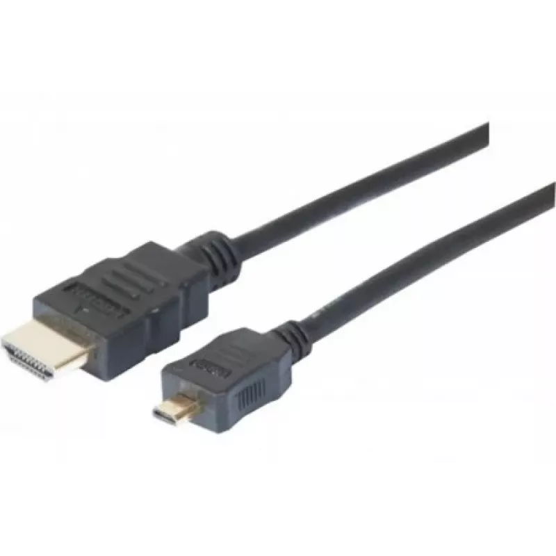 EXERTIS CONNECT cabo Micro-HDMI, High Speed com Ethernet, banhado a ouro, HDMI Type-A a Micro HDMI Type-D, 2,0 m 128495