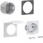 HAGER ZY02SD conjunto de montagem de tomada Schuko para montagem em flange, 1 tomada, 250 V, 16 A, branco