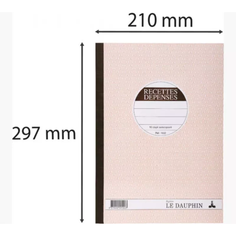 Le Dauphin livro de receitas-despesas, 297 x 210 mm, dupli (1502D) - 1 bloco