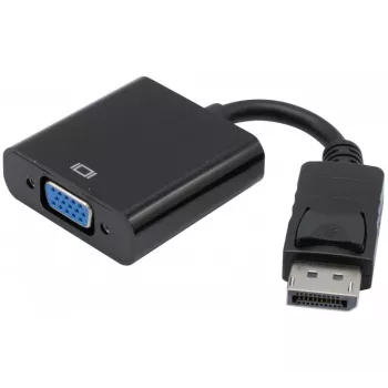 Exertis Connect adaptador DisplayPort 1.2 para VGA com áudio estéreo, ativo, ficha macho DisplayPort a conector fêmea VGA, preto (127370)