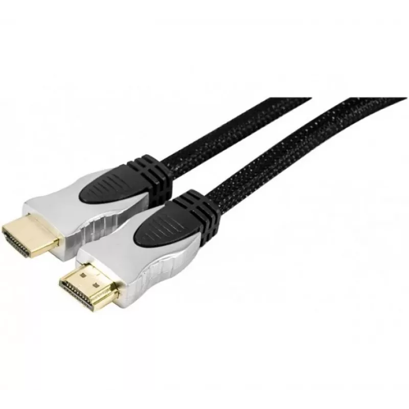 EXERTIS CONNECT cabo HDMI High-Speed com Ethernet, banhado a ouro, revestimento entrançado, 3,0 m, preto 127911