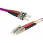 EXERTIS CONNECT cabo de rede de fibra ótica Eco OM4 LC duplex a ST duplex, 50/125 µm, violeta erika, 1,0 m, polimento UPC 392791