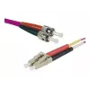 EXERTIS CONNECT cabo de rede de fibra ótica Eco OM4 LC duplex a ST duplex, 50/125 µm, violeta erika, 1,0 m, polimento UPC 392791