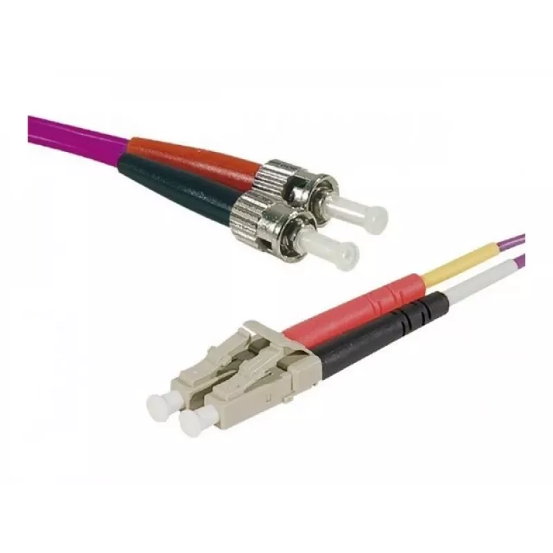 EXERTIS CONNECT cabo de rede de fibra ótica Eco OM4 LC duplex a ST duplex, 50/125 µm, violeta erika, 1,0 m, polimento UPC 392791