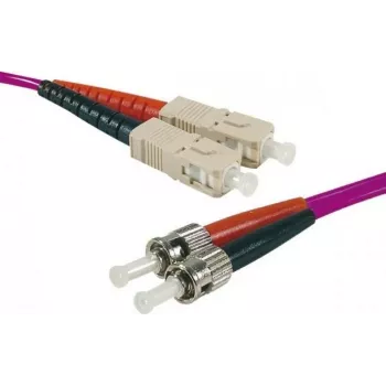 Cabo de patch de fibra ótica Exertis Connect OM4, 50/125 µm, 2x ST para SC duplex, violeta erika, 1 m, UPC 392821