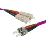 Cabo de patch de fibra ótica Exertis Connect OM4, 50/125 µm, 2x ST para SC duplex, violeta erika, 1 m, UPC 392821