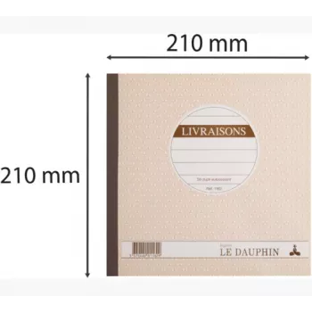 Livro de guias de remessa Le Dauphin, 210 x 210 mm, duplicado (1162D) - 1 livro