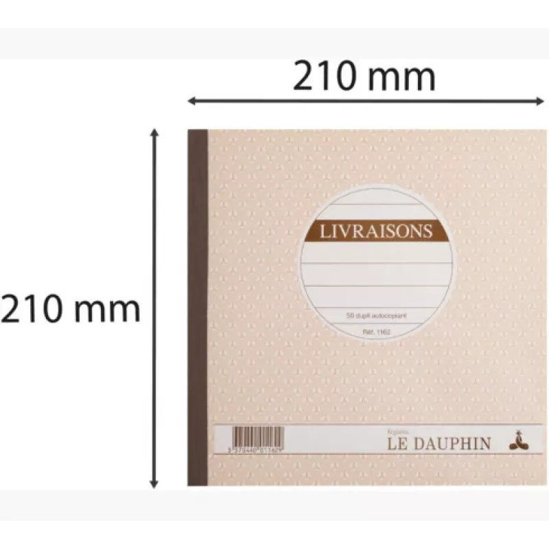 Livro de guias de remessa Le Dauphin, 210 x 210 mm, duplicado (1162D) - 1 livro