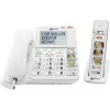 Telefone para seniores com fios Geemarc AMPLIDECT COMBI-PHOTO 295 com atendedor de chamadas, teclas com fotos, ecrã retroiluminado, branco