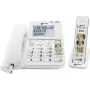 Telefone para seniores com fios Geemarc AMPLIDECT COMBI-PHOTO 295 com atendedor de chamadas, teclas com fotos, ecrã retroiluminado, branco