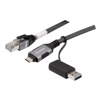 Cabo de rede USB Gigabit Ethernet Dexlan, USB C/A para RJ45, 2,0 m (310702)
