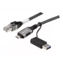 Cabo de rede USB Gigabit Ethernet Dexlan, USB C/A para RJ45, 2,0 m (310702)