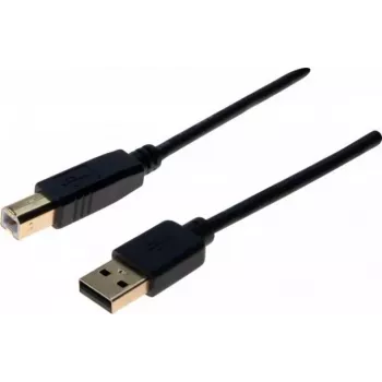 Cabo Exertis Connect USB 2.0 Premium, banhado a ouro, USB A para USB B, 1,0 m, preto 532427