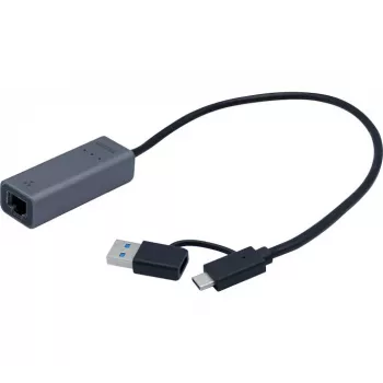 Adaptador de rede Exertis Connect USB 3.1 Gigabit Pro com conversor Type-C (310761)