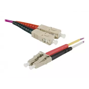 Cabo de patch de fibra ótica multimodo EXERTIS CONNECT 0,5m OM1, SC duplex para LC duplex, laranja 86600