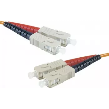 Cabo de patch de fibra ótica EXERTIS CONNECT Eco, 50/125 µm, fibra OM2, fichas SC duplex/ficha, laranja, 10,0 m UPC Polish 392696
