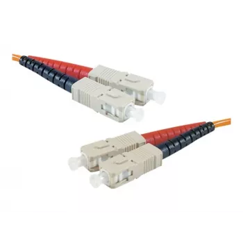 Cabo de patch de fibra ótica EXERTIS CONNECT Eco, 50/125 µm, fibra OM2, fichas SC duplex/ficha, laranja, 10,0 m UPC Polish 392696