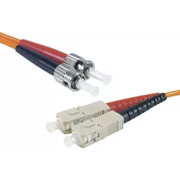 EXERTIS CONNECT cabo de patch de fibra ótica ST/UPC para SC/UPC multimodo duplex, OM2 50/125µm, LSZH, laranja, 2m 392702