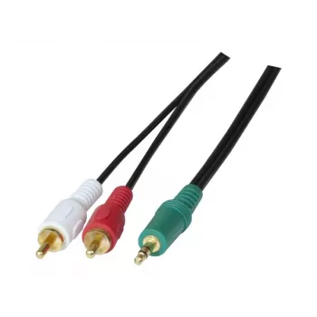 Exertis Connect 108791 cabo de áudio 3 m 3,5 mm para 2 x ficha RCA preto