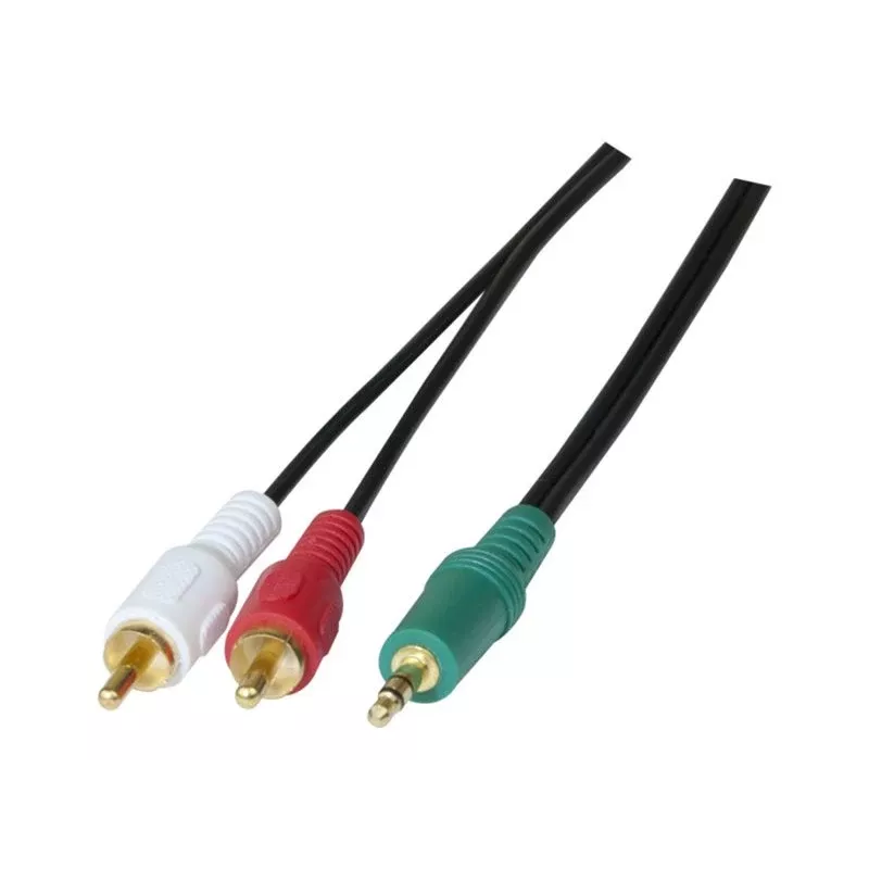 Exertis Connect 108791 cabo de áudio 3 m 3,5 mm para 2 x ficha RCA preto