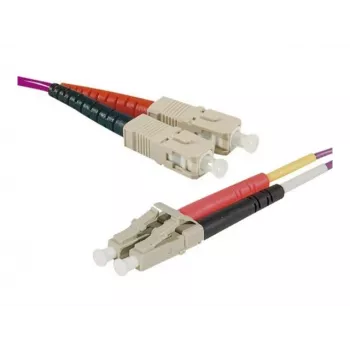 EXERTIS CONNECT cabo de patch de fibra ótica Eco, 50/125 µm, fibra OM4, ficha SC duplex/ficha LC duplex, violeta erika, 3,0 m polimento UPC UPC (392803)