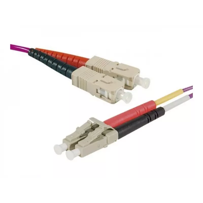 EXERTIS CONNECT cabo de patch de fibra ótica Eco, 50/125 µm, fibra OM4, ficha SC duplex/ficha LC duplex, violeta erika, 3,0 m polimento UPC UPC (392803)