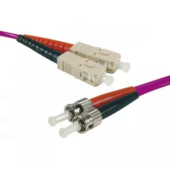 Cabo de patch de fibra ótica OM4 EXERTIS CONNECT, 50/125 µm, 2x ST para SC duplex, violeta urze, 3,0 m, UPC 392823