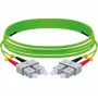 Cabo de patch de fibra ótica OM5 EXERTIS CONNECT SC duplex para SC duplex, 50/125 µm, UPC, verde lima, 1 m 392901