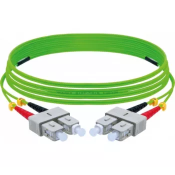 Cabo de patch de fibra ótica OM5 EXERTIS CONNECT SC duplex para SC duplex, 50/125 µm, LSZH, verde lima, 3 m 392903