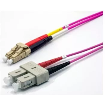 Cabo de patch de fibra ótica duplex OM4 EKIVALAN LC/SC, 50/125 µm, violeta urze, 5 m COZOM4DCLC2SE0050A