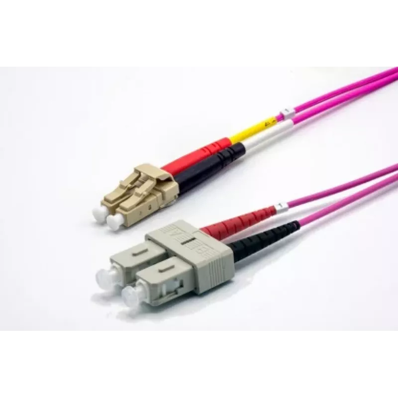 Cabo de patch de fibra ótica duplex OM4 EKIVALAN LC/SC, 50/125 µm, violeta urze, 5 m COZOM4DCLC2SE0050A