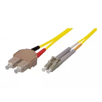 Cabo de patch de fibra ótica OS2 monomodo TECLINE SC duplex para LC duplex, 9/125 µm, UPC, LSZH, amarelo, 7,5 m 39989607