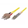 Cabo de patch de fibra ótica OS2 monomodo TECLINE SC duplex para LC duplex, 9/125 µm, UPC, LSZH, amarelo, 7,5 m 39989607
