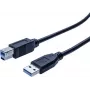 Cabo USB 3.0 EXERTIS CONNECT, ficha USB-A macho para ficha USB-B macho, 1,0 m, preto, 5 Gbps 532464