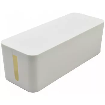 Caixa de gestão de cabos grande Exertis Connect para réguas de tomadas, branca, 400 x 160 x 135 mm 573423