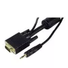 Cabo de monitor S-VGA EXERTIS CONNECT com áudio, ficha HD D-Sub 15 pinos macho para macho, 5,0 m, preto 137221