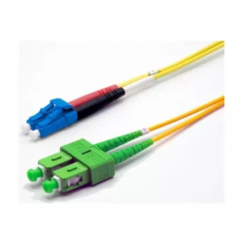 Cabo de patch de fibra ótica OS2 duplex Ekivalan LC/SC APC, 9/125 µm, amarelo, 3 m COZ008DALC2SJ0030A