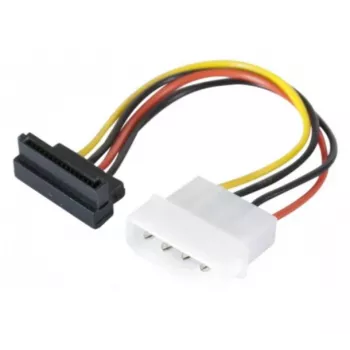 Cabo adaptador de alimentação SATA EXERTIS CONNECT, Molex para SATA 4 pinos angular, Molex para conector fêmea SATA angular, 15 cm 147553