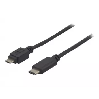 Cabo USB 2.0 EXERTIS CONNECT, USB Type-C para Micro-B, preto, 1,0 m 150301