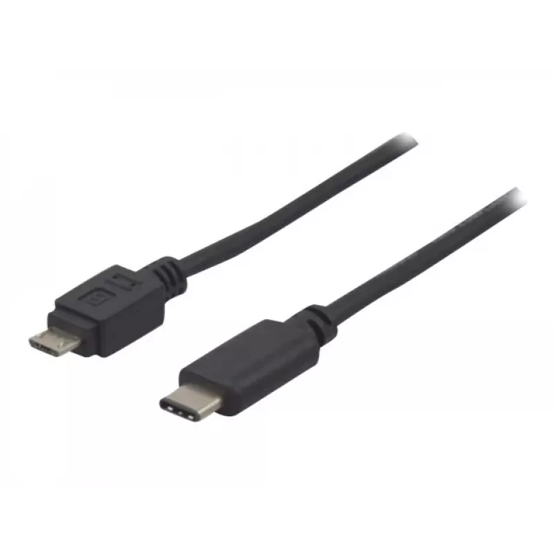 Cabo USB 2.0 EXERTIS CONNECT, USB Type-C para Micro-B, preto, 1,0 m 150301