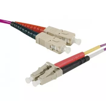 Cabo de patch de fibra ótica OM2 EXERTIS CONNECT, 50/125 µm, SC duplex para LC duplex, UPC, laranja, 10 m 392686