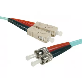 EXERTIS CONNECT Cabo de rede de fibra ótica OM3, 50/125 µm, 2x ST para SC Duplex, Aqua, 5 m 392764