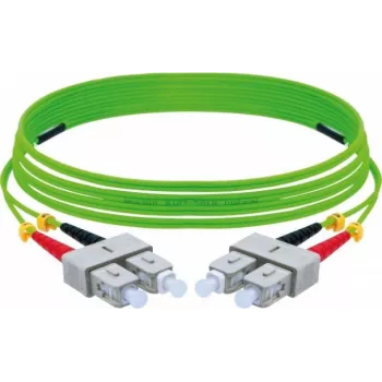 EXERTIS CONNECT Cabo de rede de fibra ótica OM5 SC Duplex para SC Duplex, 50/125 µm, LSZH, Verde lima, 10 m 392906