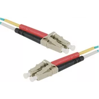 EXERTIS CONNECT Cabo de rede de fibra ótica HD OM3 LC Duplex, 50/125 µm, Aqua, 0,5 m 392720